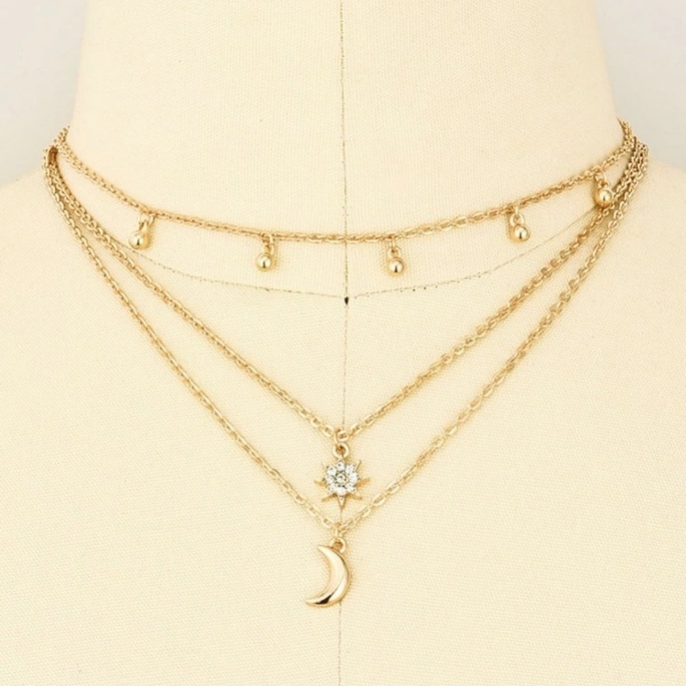 Moon & Sun Detail Layered Chocker